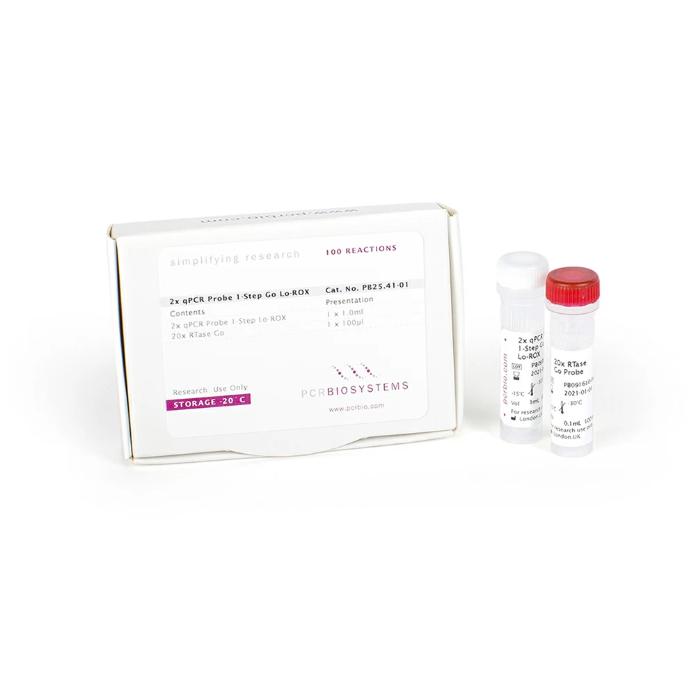 PCR Biosystems PB25.41-01 qPCRBIO Probe 1-Step Go Lo-ROX, 1 x 1ml Mix & 1 x 100ul RTase, 100 x 20ul Rxns/Unit primary image