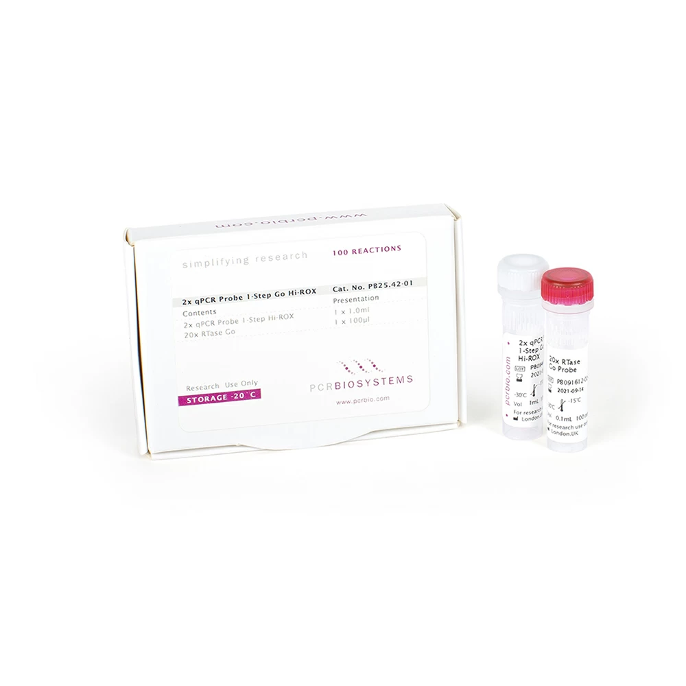 PCR Biosystems PB25.42-01 qPCRBIO Probe 1-Step Go Hi-ROX, 1 x 1ml Mix & 1 x 100ul RTase, 100 x 20ul Rxns/Unit primary image