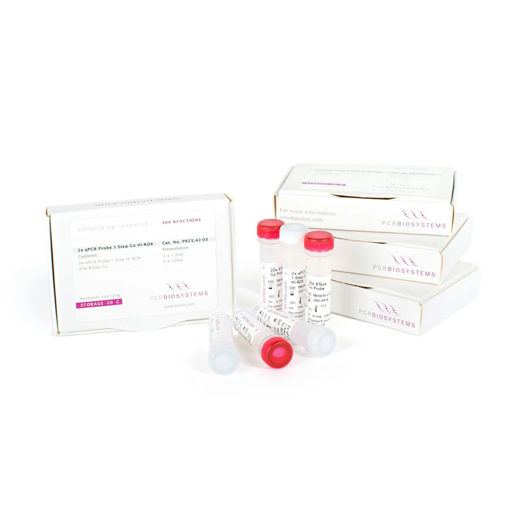 PCR Biosystems PB25.42-12 qPCRBIO Probe 1-Step Go Hi-ROX, 12 x 1ml Mix & 12 x 100ul RTase, 1200 x 20ul Rxns/Unit primary image