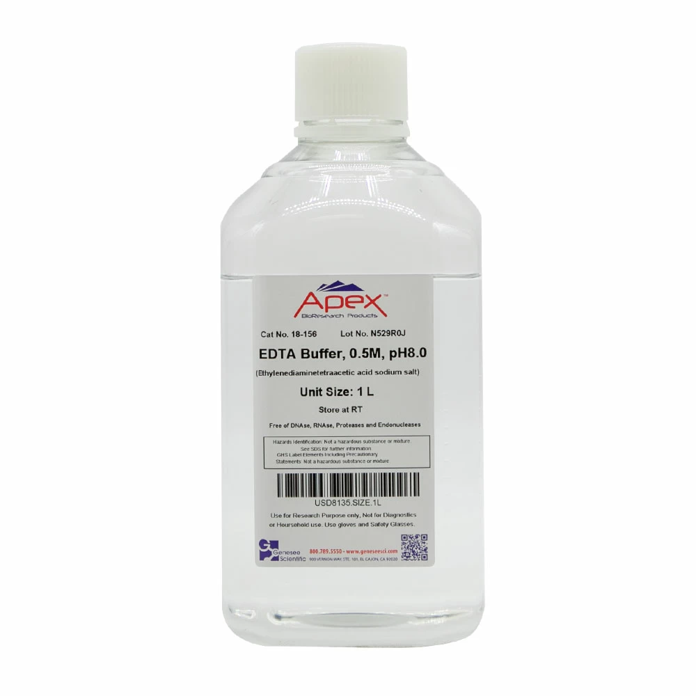 Apex Bioresearch Products 18-156 EDTA Buffer, 1X, pH 8.0, 1000ml/Unit primary image