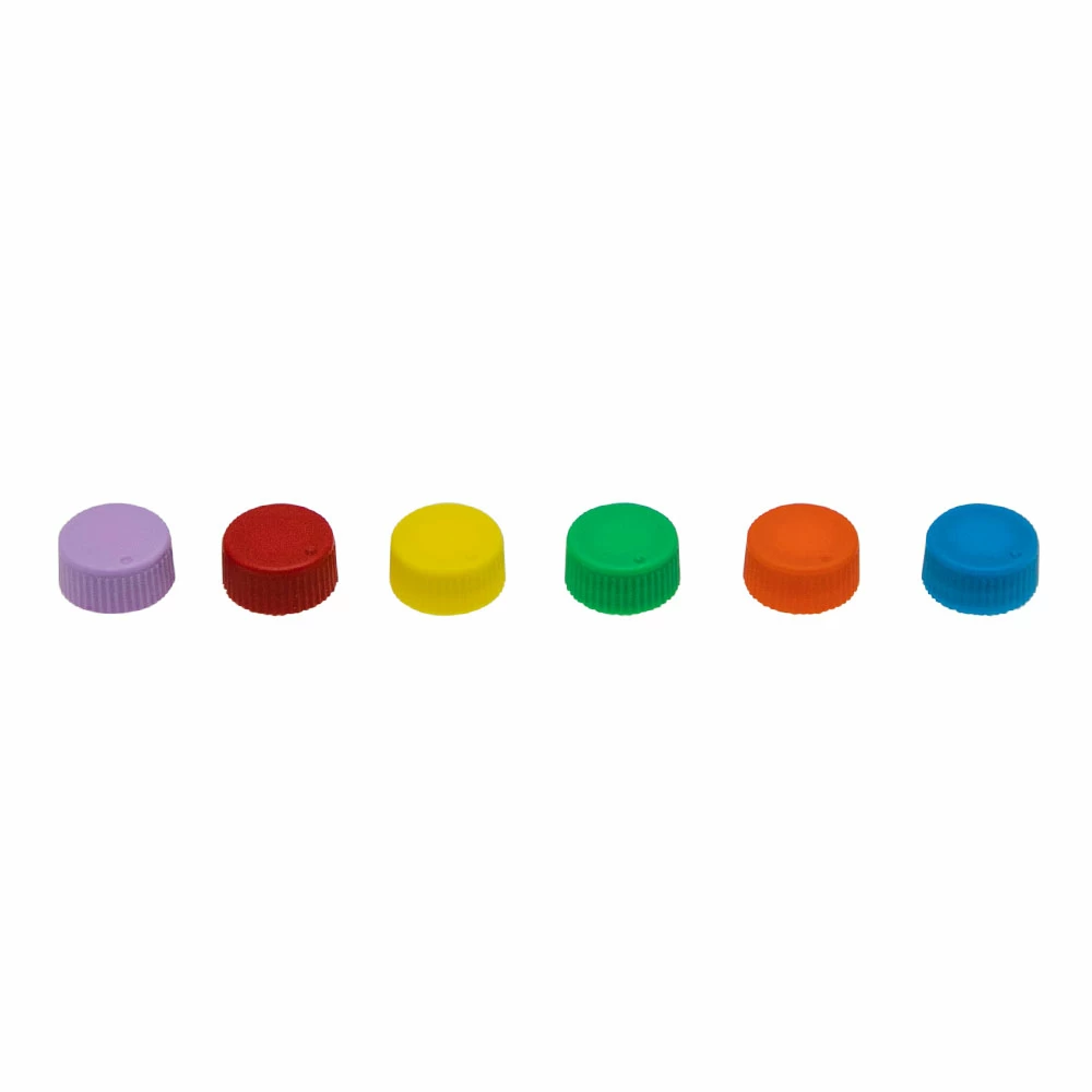 Olympus Plastics 21-266A, Olympus Screw-Caps, Asst. Colors With O-Ring, Bag of 500 Caps/Unit primary image