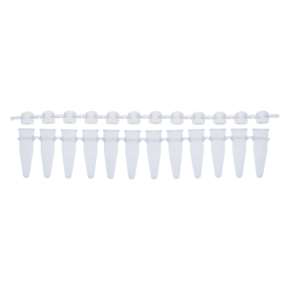 Olympus Plastics 27-403, 0.2ml 12-Strip PCR Tubes and Dome Caps, Natural Tubes and Caps Packed Together, 80 Strips Each/Unit primary image