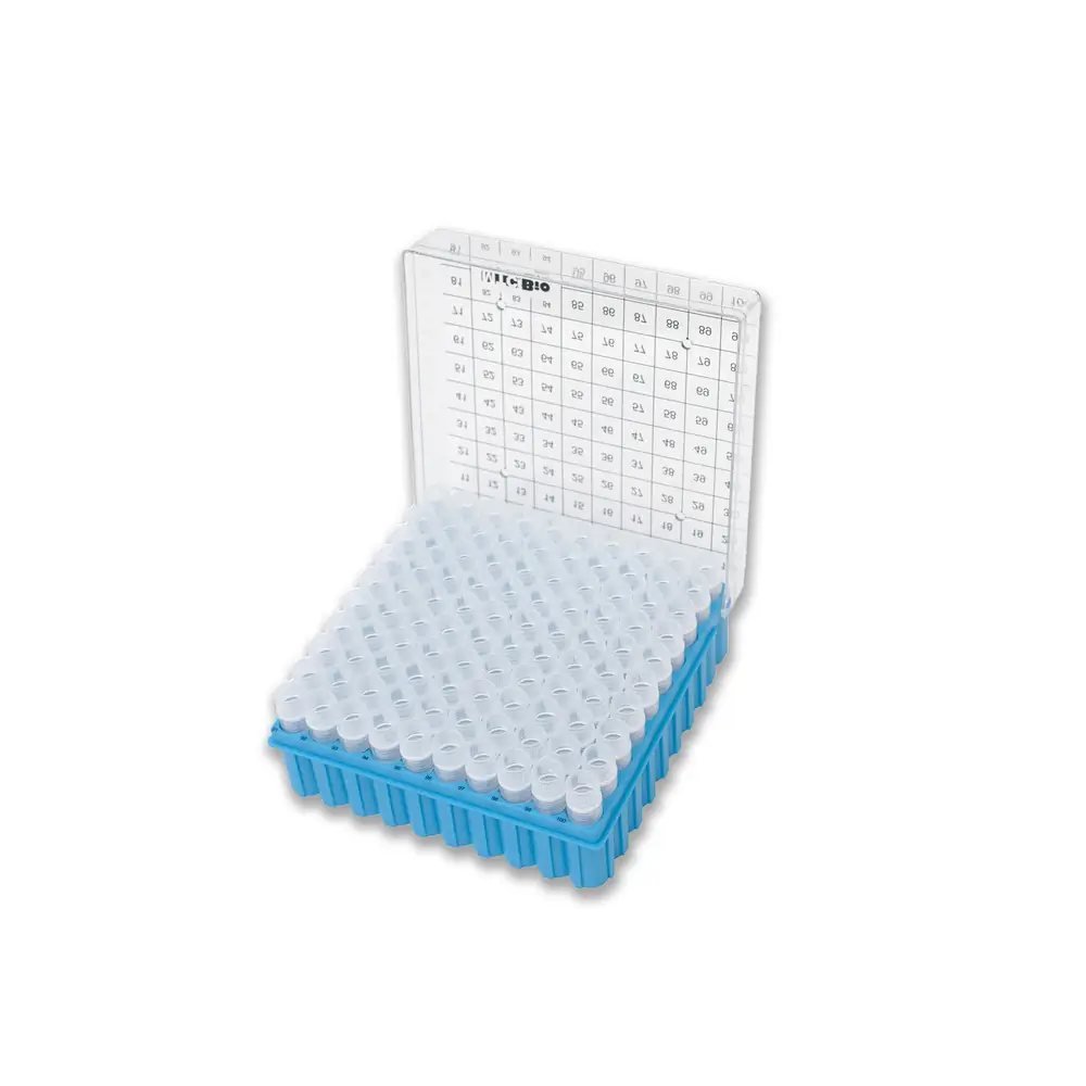 MTC Bio R2200 100 Place Cryo Storage Box With Hinged Lid, Polycarbonate, 5 Boxes/Unit Primary Image