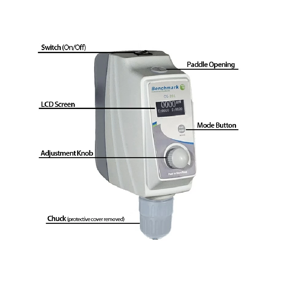 Benchmark Scientific IPS2050-40-E Overhead Stirrer 40L Euro Plug, with Stand and 4 Arm Propeller, 1 Overhead Stirrer/Unit tertiary image