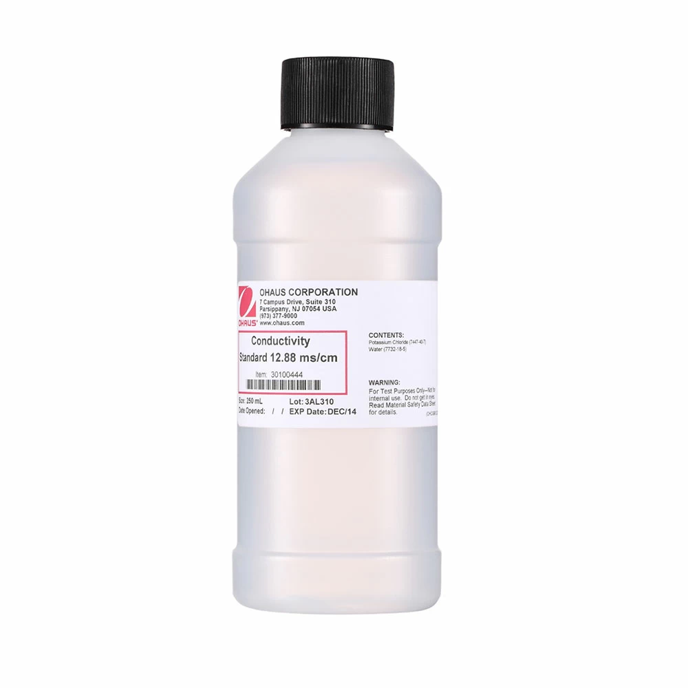 OHAUS 30100444 Conductivity Solution, 12.88mS/cm, 1 x 250ml Bottle/Unit primary image