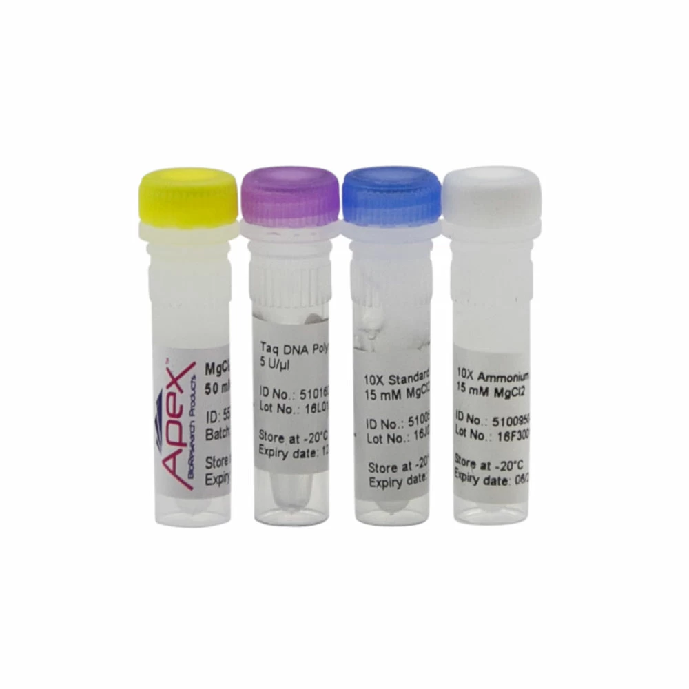 Apex Bioresearch Products 42-803B1 Apex Taq, 10,000Units, 5u/ul, 10X Standard & NH4 Buffers, 20 x 500u/Unit primary image