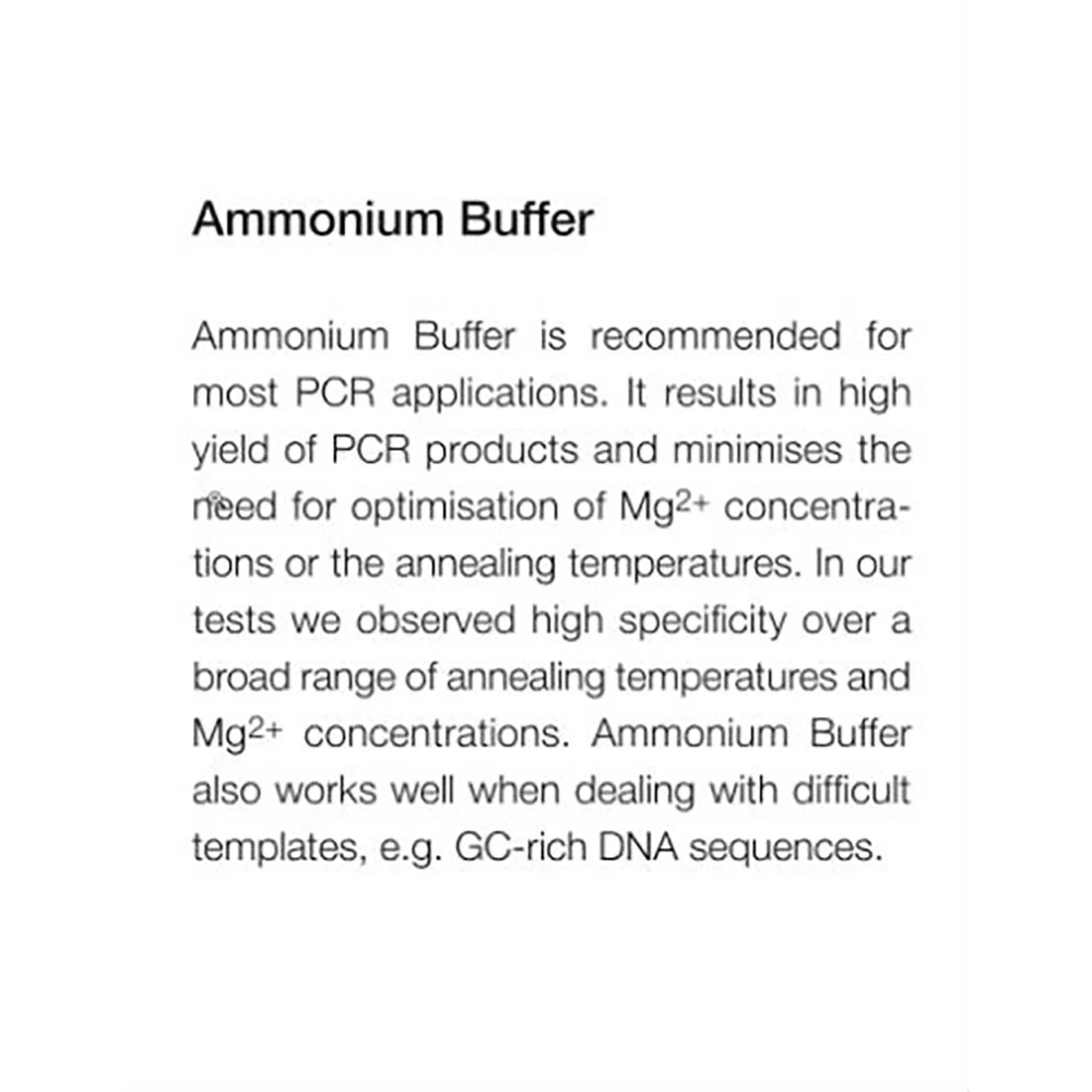 Apex Bioresearch Products 42-802B1 Apex Taq, 5,000Units, 5u/ul, 10X Standard & NH4 Buffers, 10 x 500u/Unit quaternary image