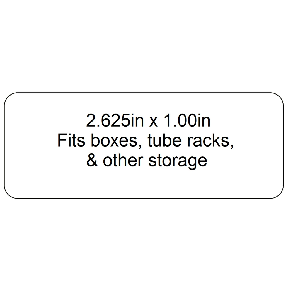 Diversified Biotech LCRY-1258,  2.625 x 1.0in, White, 600 Labels/Unit primary image