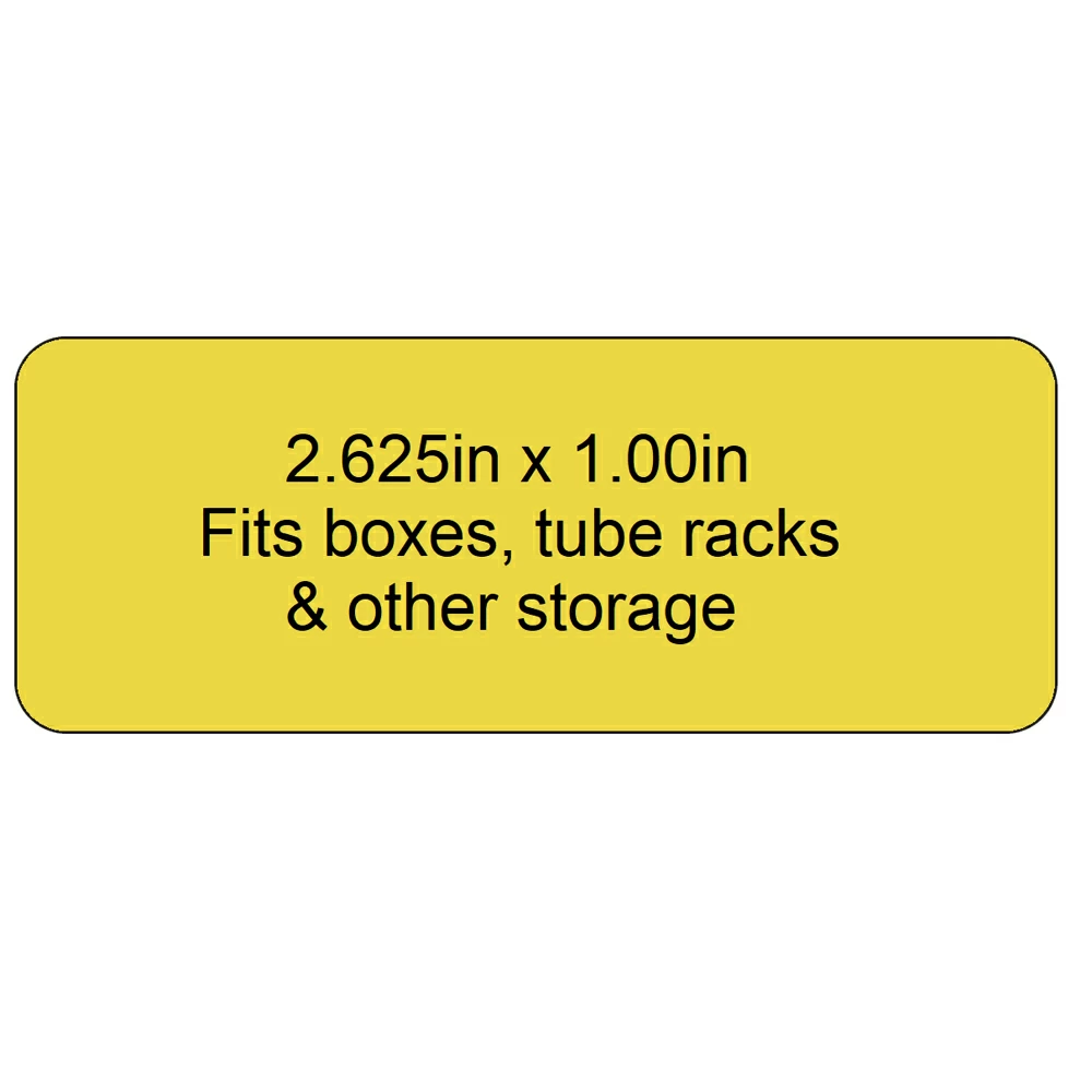 Diversified Biotech LCRY-1258-Y,  2.625 x 1.00, Yellow, 600 Labels/Unit primary image