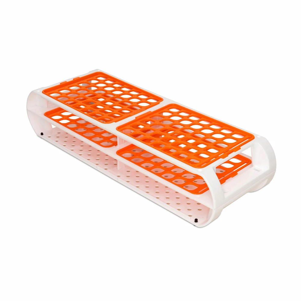 Bel-Art 187450010, 10 - 13mm Test Tube Rack Holds 84 Tubes, Orange Grids, 1 Test Tube Rack/Unit primary image