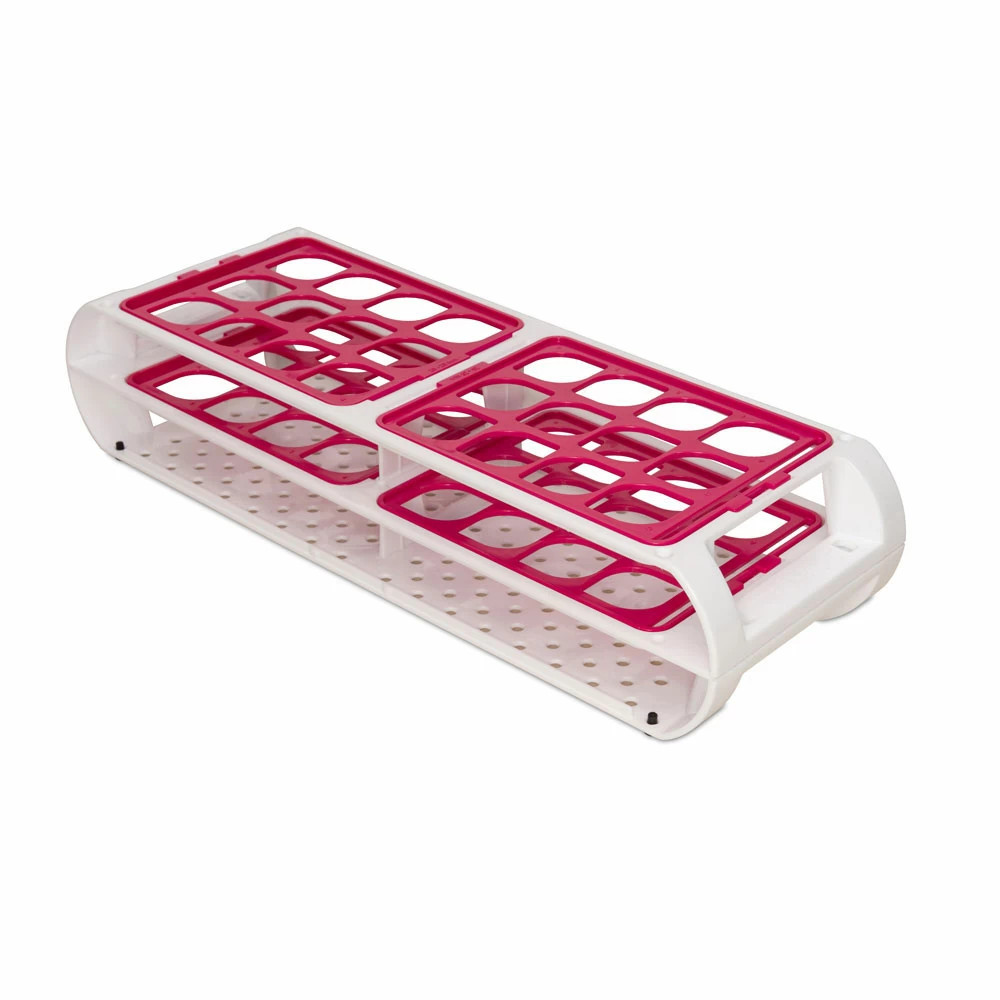 Bel-Art 187450013, 20 - 25mm Test Tube Rack Holds 24 Tubes, Fuchsia Grids, 1 Test Tube Rack/Unit primary image