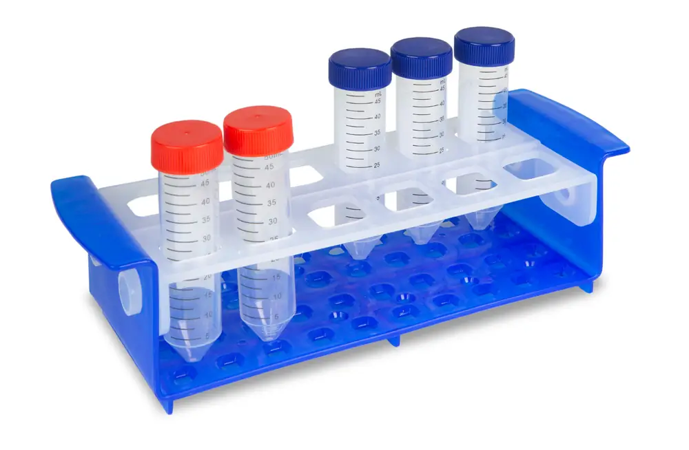 Genesee Scientific 93-225 Multi Tube Rack, Blue/Natural, 1 Rack/Unit Primary Image