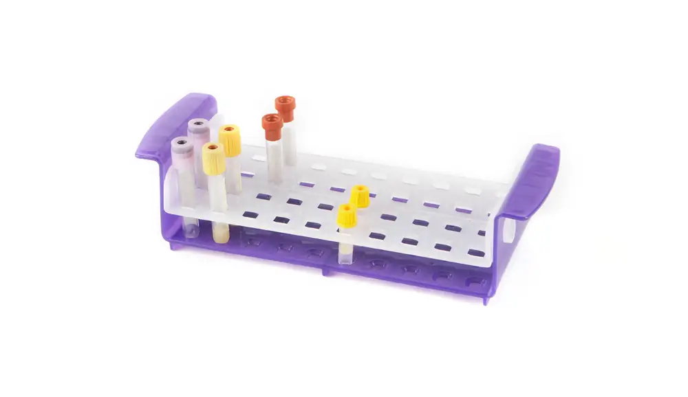 Genesee Scientific 93-226 Multi Tube Rack, Purple/Natural, 1 Rack/Unit Quaternary Image