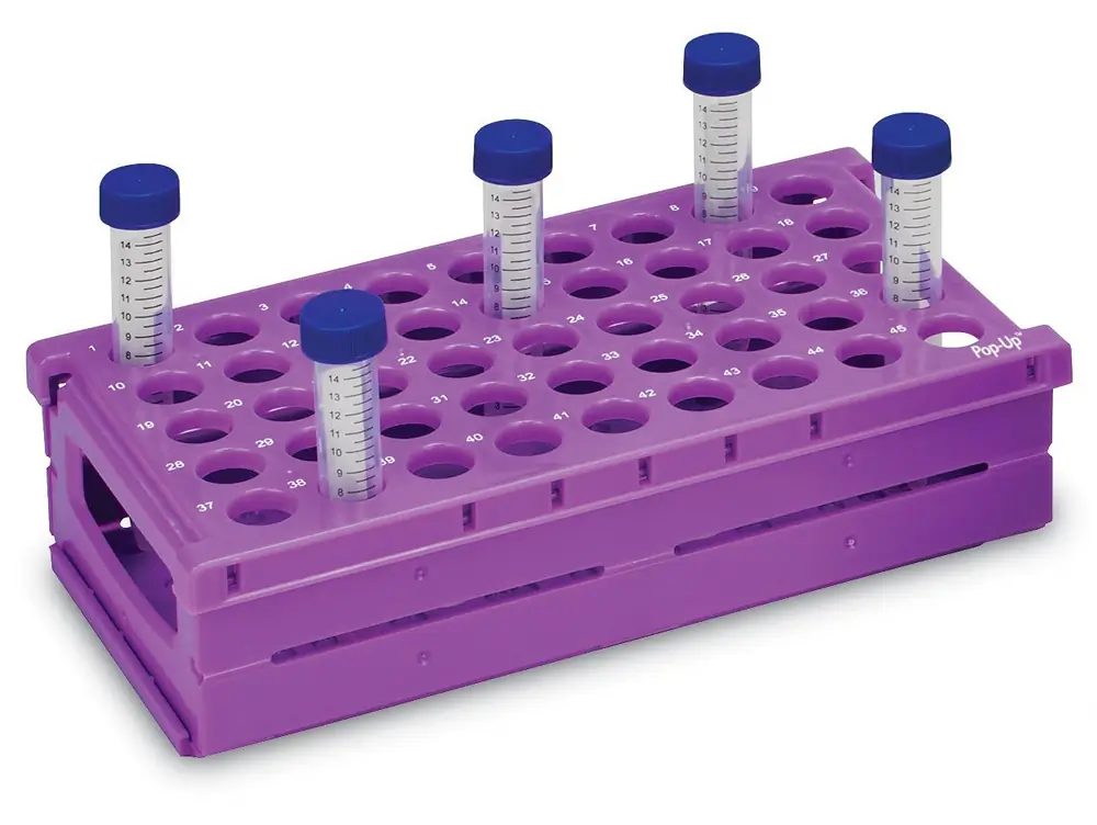 Genesee Scientific 93-228 Pop-Up Tube Rack 15 mL, Purple, 2 Racks/Unit Secondary Image