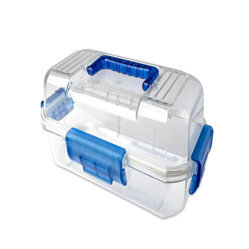 Genesee Scientific 93-270 Specimen or Sample Transport Box, Clear/Blue, 1 Box/Unit Primary Image